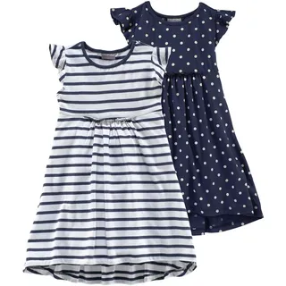 KIDSWORLD Jerseykleid »für kleine Mädchen« Packung, 2, 2 Stk. tlg. kniefrei, modischer Stil, aus reiner Baumwolle, breite Träger, blau