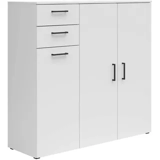 None Carryhome Kommode, Weiß, Kunststoff, 8 Fächer, 2 Schubladen, 120x115x40 cm, FSC Mix, Typenauswahl, Beimöbel erhältlich, stehend, in verschiedenen Holzdekoren erhältlich, Wohnzimmer, Kommoden, Kommoden