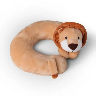 Bestlivings Nackenhörnchen Kinder (Löwe) Tier Schlafkissen - ÖKO TEX - Reisekissen Waschbar Kopfstütze U-Förmig Nackenkissen für Auto Zug Flugzeug