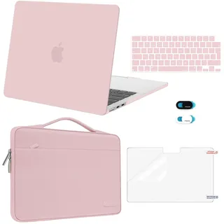 MOSISO Kompatibel mit MacBook Air 13 Zoll Hülle M5 M4 M3 M2 2026-2022 13,6" | Passgenau, Kratzfest, Hartschale&Laptoptasche&Tastaturschutz&Webcam Cover&Displayschutz A3449 A3240 A3113/2681