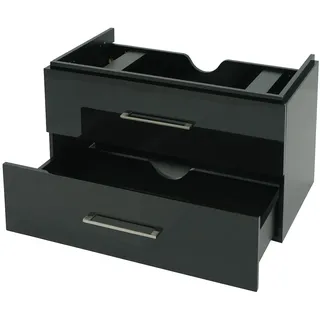 Mendler Premium Waschbeckenunterschrank HWC-D16, Waschtischunterschrank Waschtisch Badmöbel, hochglanz 90cm ~ schwarz