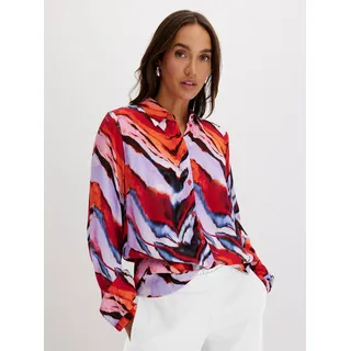 Langarmbluse INSPIRATIONEN, Damen, Gr. 48, erdbeere, rot, gemustert, 100% Viskose, gemustert, Blusen Langarmbluse