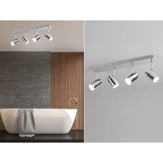 LED Badbeleuchtungen Deckenstrahler 4flammig Chrom für Bad,Gäste WC Feuchträume - Schwarz