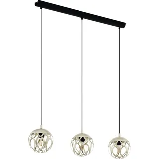 EGLO Pendelleuchte Mirtazza, Hängelampe Vintage, Landhausstil, Hängeleuchte in Champagner und Schwarz, Esstischlampe, Wohnzimmerlampe, E27, 88 cm - Schwarz