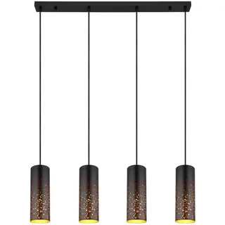 GLOBO Hängeleuchte schwarz gold Metall 10x150x80 cm - Leuchten, Innenbeleuchtung, Hängelampen