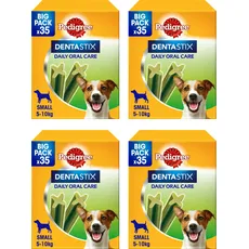 Pedigree Dentastix Fresh 140 Snacks für die Mundhygiene (Kleiner Hund 5-10 kg) 550 g 35 Stück - 4 Packungen à 35 (140 insgesamt)
