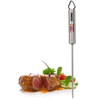 DOMO DO3100 Kulinarisches Thermometer - Fleischthermometer - Grillthermometer Digitales Bratenthermometer - Edelstahl mit beleuchtetem Display
