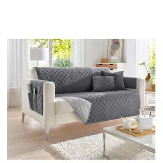 Tagesdecke Gr. 1, grau (hellgrau), B:50cm L:200cm, 100% Polyester, Tagesdecken, Tagesdecke
