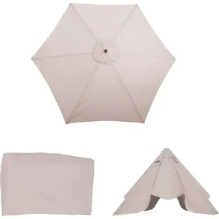 Ersatz-Bezug für Sonnenschirm Florida, Sonnenschirmbezug Ersatzbezug, Ø 3m Polyester 6 Streben creme - Beige