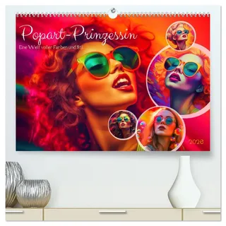 Popart Prinzessin (hochwertiger Premium Wandkalender 2026 DIN A2 quer), Kunstdruck in Hochglanz: Die Popart-Prinzessin ist eine lebendige und dynamische Muse der modernen Kunst. (CALVENDO Menschen)