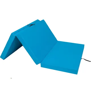Faltmatratze "ALEX" - 200×120×10 cm - Klappmatratze für 2 Personen, Klappmatratze, Matratze, faltbares Gästebett, waschbar | PillowPrim - Blau