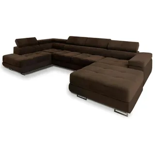 masseno Wohnlandschaft mit Schlaffunktion Casone ¦ braun ¦ Maße (cm): B: 345 H: 90