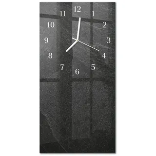 Tulup Wanduhr aus Glas 30x60 cm - Marmor , Grau , Rechteckig , 30x60x0.4 cm , Dekoration, Uhren, Wanduhren
