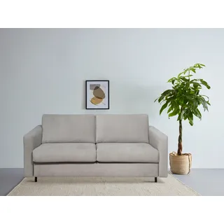 Home Affaire Schlafsofa HOME AFFAIRE "Virming", grau (light grau), B:188cm H:90cm T:98cm, 100% Polyester, Sofas, Schlafsofa, Dauerschlaf-Funktion mit Unterfederung und Matratze