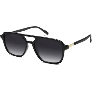 SOJOS Retro Vintage Rechteckige Sonnenbrille Damen Herren SJ2202