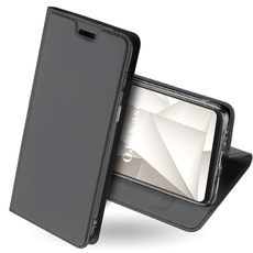 OJBKase OnePlus 6 Hülle, Premium Slim PU Leder Handy Schutzhülle [Standfunktion] Hülle/Cover/Brieftasche/Ledertasche Bookstyle Tasche Lederhülle Handyhülle für OnePlus 6 (Schwarzgrau)