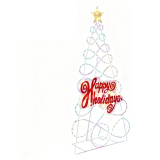 Costway LED Weihnachtsbaum 170 cm Metall 216 LEDs Bunt