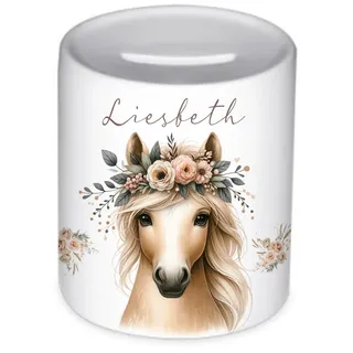 Manufaktur Liebevoll Pony Spardose personalisiert Taufe Geschenk Geburt Babygeschenk Personalisierte Kinder Spardose Pferd Baby Mädchen Sparschwein Geldgeschenk (Pony)