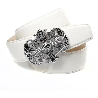 Anthoni Crown Ledergürtel in weiß, mit Unterführung,