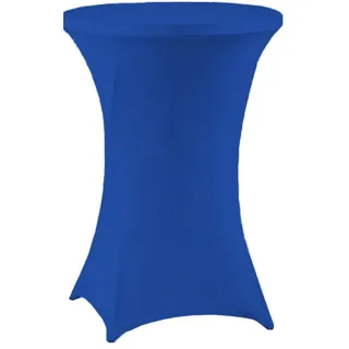 meioro Stretch Stehtischhusse Ø 80cm Polyester Enge Tischdecke, Abwaschbar Rund Husse, Faltenresistente Hussen mit Verstärkung Fußbereich Geeignet für Events Hochzeiten Partys(Marineblau,60Dx110H cm)