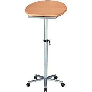 Maul ergonomisches Stehpult | Stufenlos höhenverstellbar 75-120 cm | Mobiler Schreibtisch für Arbeiten im Sitzen und Stehen | Stabiler Sternfuß aus Aluminium | Gestell Silber | Platte Braun