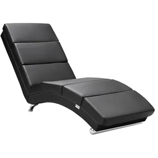 CASARIA Relaxliege London Kunstleder 55 x 89 x 186 cm Schwarz mit Liegeposition