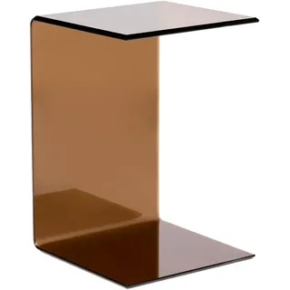 Beliani Beistelltisch Braun Lourdes - Glas , Rechteckig , 40x61x40 cm , Wohnzimmer, Wohnzimmertische, Beistelltische