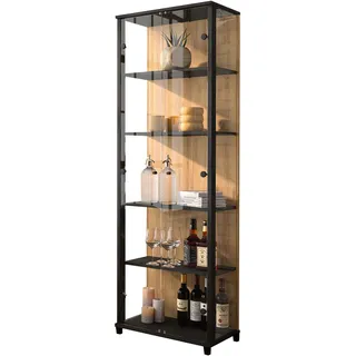 fif Möbel Vitrine OPTIMA 57,5 x 32 x 172 cm Schwarz