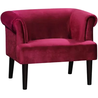 Atlantic Home Collection Charlie Sessel Armlehnenstuhl mit Wellenunterfederung Rot, 74 x 86x 70