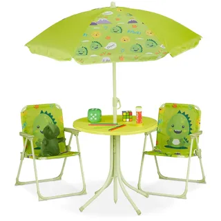 Relaxdays Camping-Kindersitzgruppe , Hellgrün , Metall, Textil, Kunststoff , Freizeit & Co, Gartenspielzeug, Spielhäuser