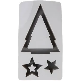 Rayher Silikon Gießform Teelichtbaum und Sterne 14,5 x 26 x 4 cm