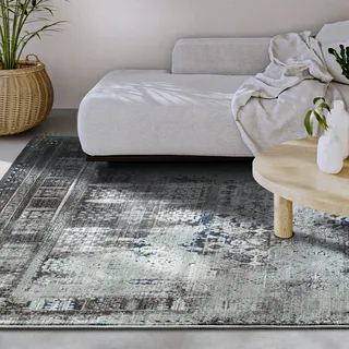 Teppich VILLEROY & BOCH "Agnes", grün (hellgrün), B:230cm H:7mm L:340cm, Polyester, Teppiche, Teppich, Orient, Vintage, Wohnzimmer, Schlafzimmer, Klassisch, Floral, Flur