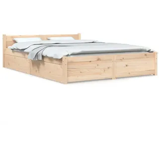 vidaXL Bett Mit Schubladen 140 x 200 cm Braun