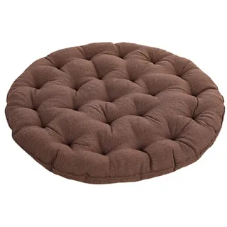 LZTENRETO Große Bodenkissen,Rund Leinen Futon-Kissen Japanischer Stil Getuftet Boden-Kissen Meditations-Kissen für das Sitzen auf dem Boden Fenster-Kissen für Yoga Sofa Balkon (Kaffee,75x75x10cm)