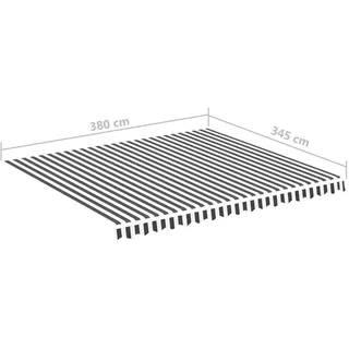vidaXL Markisenbespannung 4 x 3,5 m grau