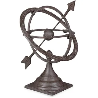 Relaxdays Sonnenuhr Garten 42 cm Braun