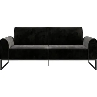 dorel home Schlafcouch Veloursstoff 2-Sitzer Schwarz