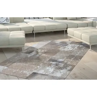 Kayoom Cobra 343 Kurzflorteppich 125 x 180 cm Silber