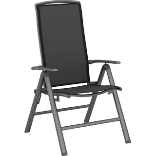 Klappsessel Welsby Aluminium mit Armlehnen verstellbar Anthrazit-Grau