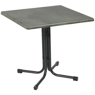 Gardenson Gartenklapptisch , Anthrazit, Grau , Metall, Holzwerkstoff , Betonoptik , quadratisch , 80x80x72 cm , gastro- und objekttauglich, klappbar, platzsparend , Gartenmöbel, Gartentische, Balkontische