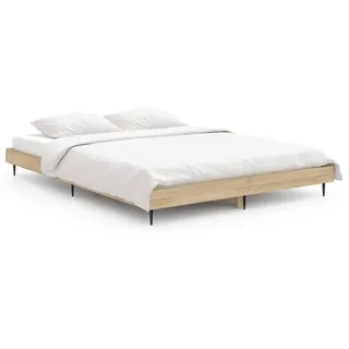 vidaXL Bettgestell ohne Matratze Sonoma-Eiche 140x190 cm Holzwerkstoff - Braun