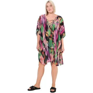 Ulla Popken Women's Tunika Lucia, Schnürung, Sicilypixel Kleider, Schwarz, 42-48