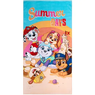United Labels Paw Patrol Strandtuch für Kinder, Bunt, Summer Days, 140 x 70 cm, Handtuch aus 100% Baumwolle, Badetuch für Strand Schwimmen