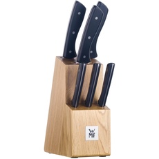 Bild Messerblock mit Messerset, 7-teilig, 6 Messer geschmiedet, 1 Block aus Buchenholz, Spezialklingenstahl, Edelstahl-Nieten