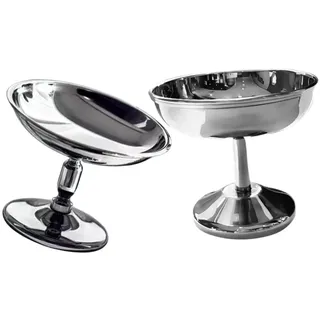 Mikinona Edelstahl Dessertbecher Mit Fuß 4.00 Zoll Wiederverwendbare Dessertschale Für Eis Obst Kuchen Vielseitiger Becher Für Restaurant Party Küche