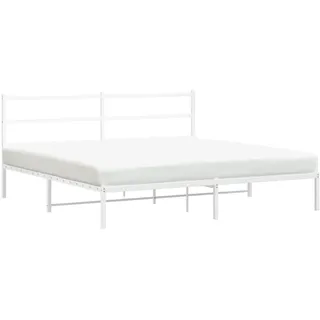 vidaXL Bettgestell mit Kopfteil Metall Weiß 180x200 cm - Weiß