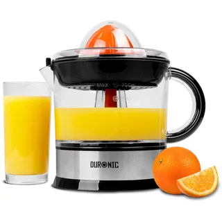 Duronic JE407 Saftpresse elektrisch 40W, Zitronenpresse 700ml, Zitruspresse 2 Kegel, Orangenpresse hohe Saftgewinnung, Edelstahl Fruchtpresse mit Sieb, Citrus juicer, Orangensaftpresse Limetten-presse