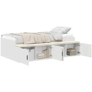 vidaXL Stauraumbettgestell Weiß 100 x 200 cm
