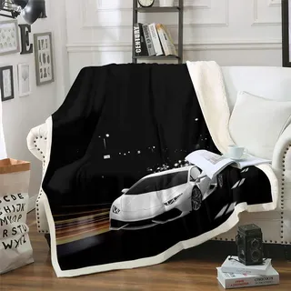Tbrand Rennwagen Rennauto Decke Racing Car Flanell Fleecedecke Microfaser Modern Kuscheldecke Decke für Sofa Wohndecke 150x200cm für Jungen Kinder