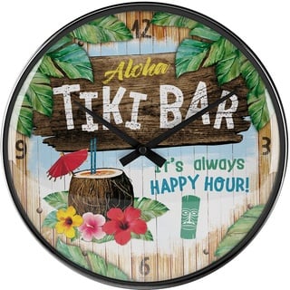 Nostalgic-Art Tiki Bar Wanduhr, bunt, 31 cm Retro Wanduhr vintage-design 31 cm